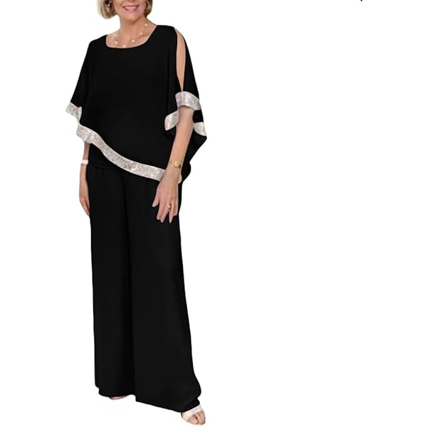 Womens Dressy Pant Suits for a Wedding Chiffon Mother of The Bride